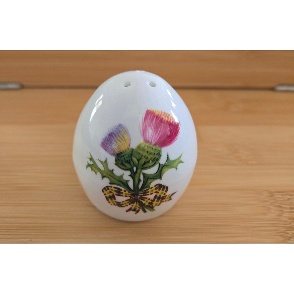 Sandford Fine Bone China Egg Pepper Shaker Scottish Thistle Heather England